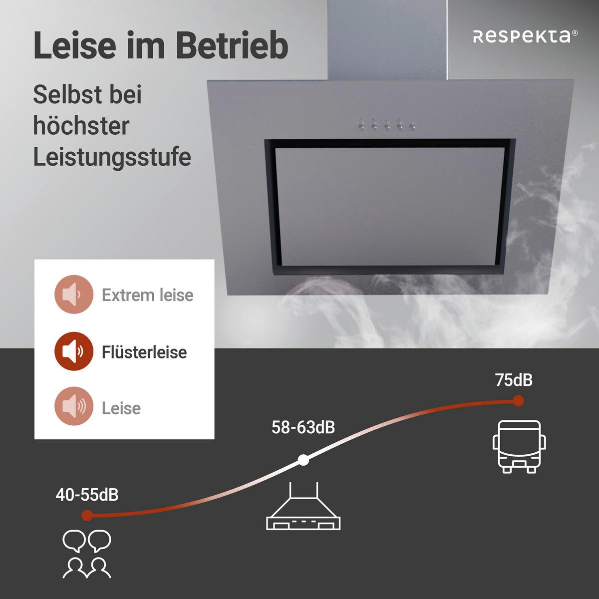 Dunstabzugshaube Numa Edelstahlfarben B: 60 Cm, Led - Edelstahlfarben, Trend, Metall (60/76-114/43cm) - Respekta