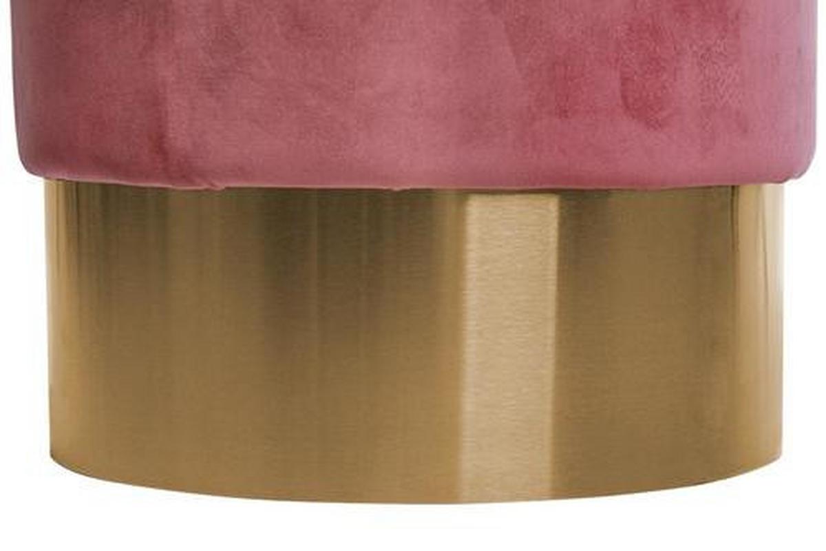 Hocker Nano Samt Altrosa/Goldfarben H: 42 cm - Goldfarben/Altrosa, Basics, Holz/Holzwerkstoff (35/42cm) - Kayoom