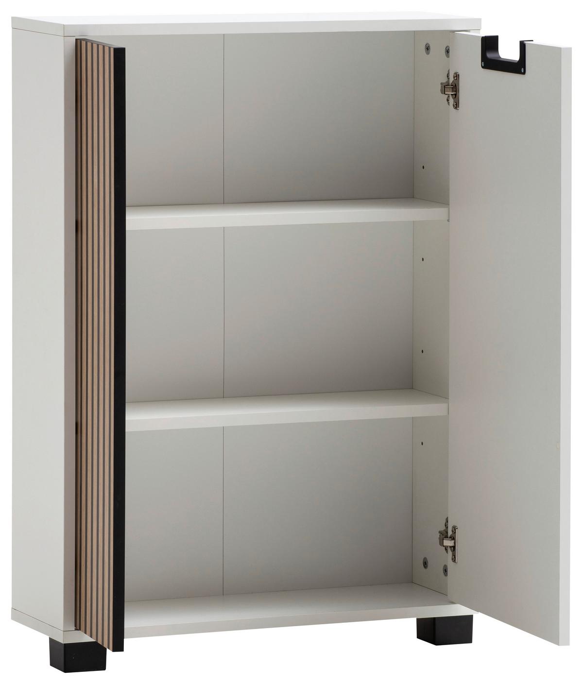 Unterschrank Weiß/Eichefarben B: 59,8 cm - Eichefarben/Schwarz, Design, Holzwerkstoff (59,8/85,2/19,55cm) - MID.YOU