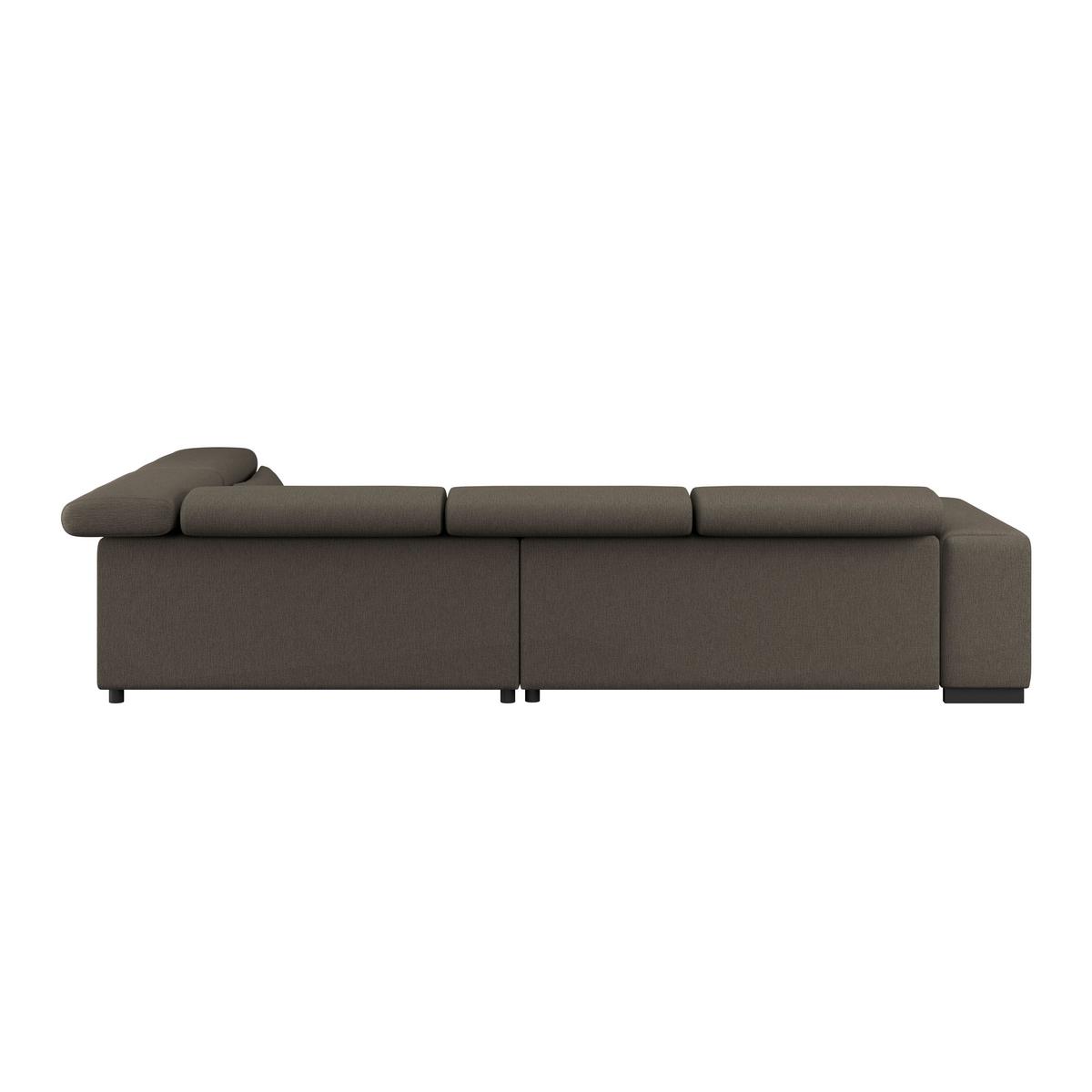 Ecksofa Matera Dunkelbraun S: 311x226cm - Dunkelbraun/Schwarz, Trend, Textil (311/226cm)