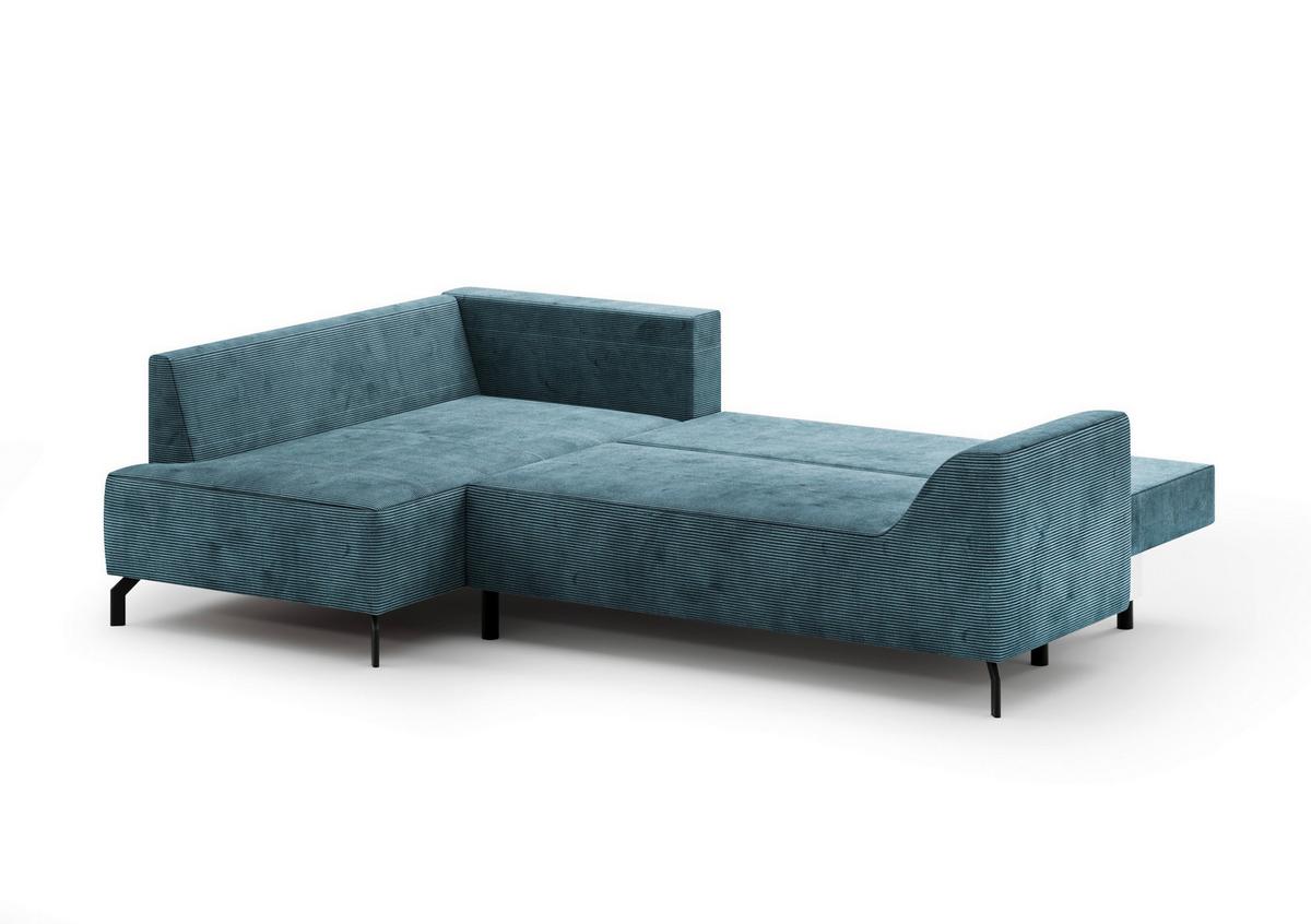 Eckschlafsofa Asolo Mintgrün S: 167x273 cm - Schwarz/Mintgrün, Design, Textil (167/273cm) - MID.YOU