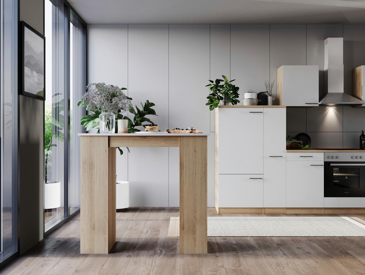 Bartisch Merle Weiß/Eiche Dekor B:103cm - Eichefarben/Weiß, Design, Holzwerkstoff (103/50/115cm) - Respekta