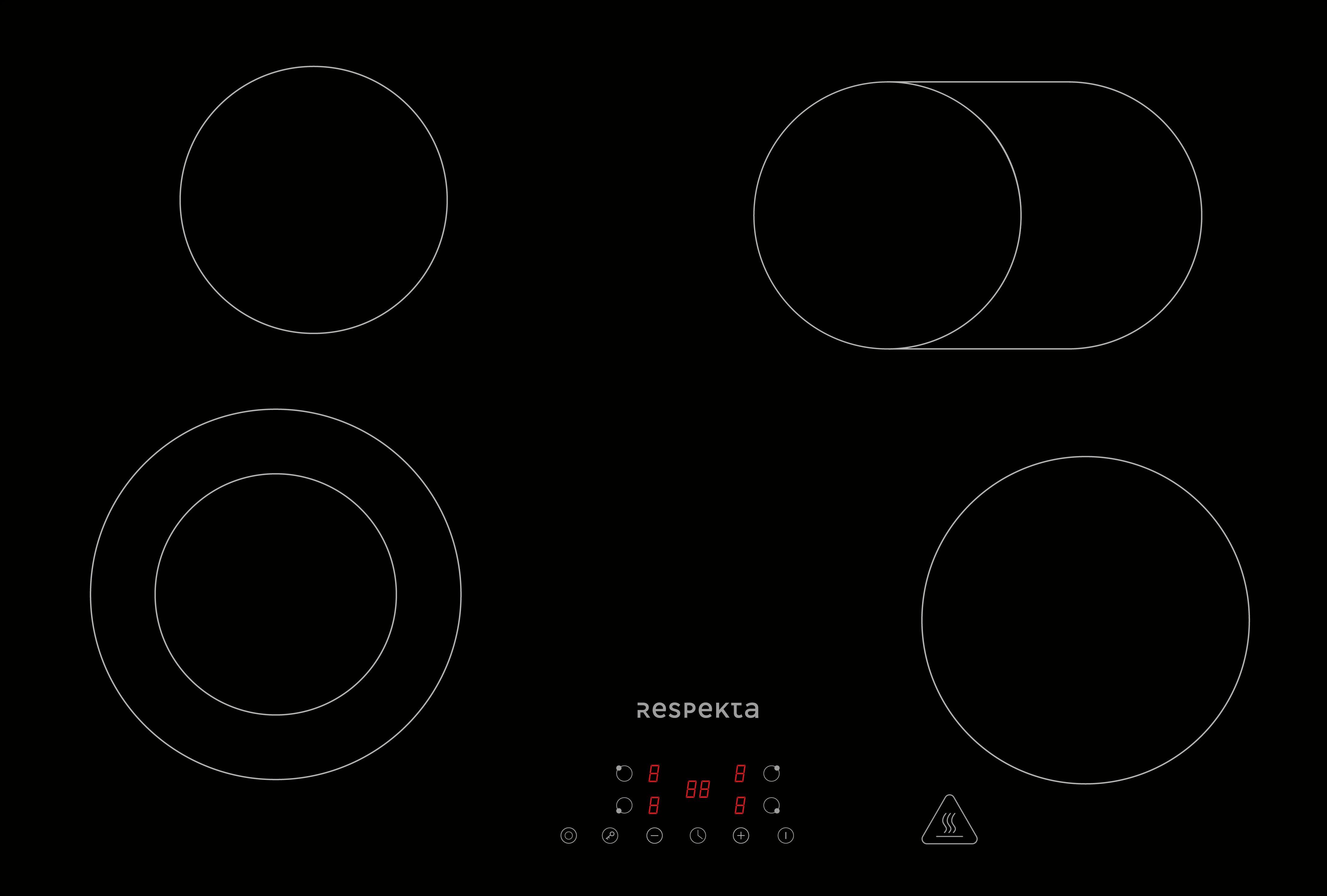Herdset Schwarz B: 59,5 Cm - Schwarz, Basics, Glas/Metall (59,5/64,5/52,1cm) - Respekta
