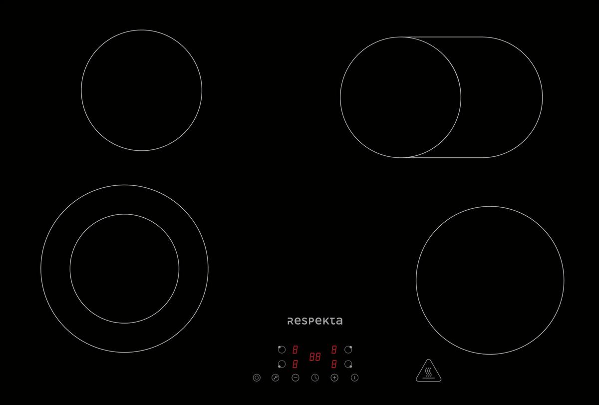 Herdset Schwarz B: 59,5 Cm - Schwarz, Basics, Glas/Metall (59,5/64,5/52,1cm) - Respekta
