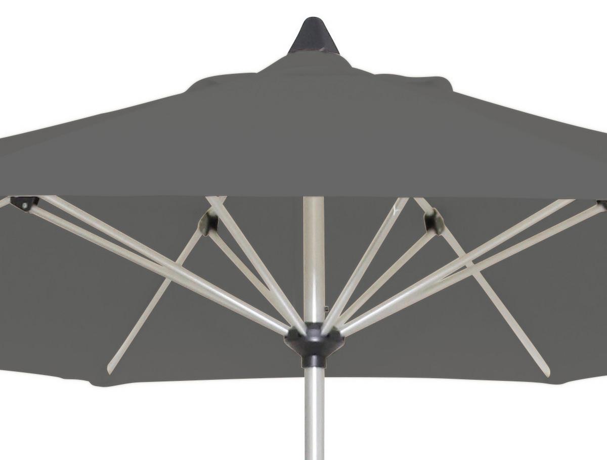 Sonnenschirm Acapole Dm: 270 Cm Anthrazit/platinfarben - Platinfarben/Anthrazit, Basics, Textil/Metall (270cm) - Gardenson