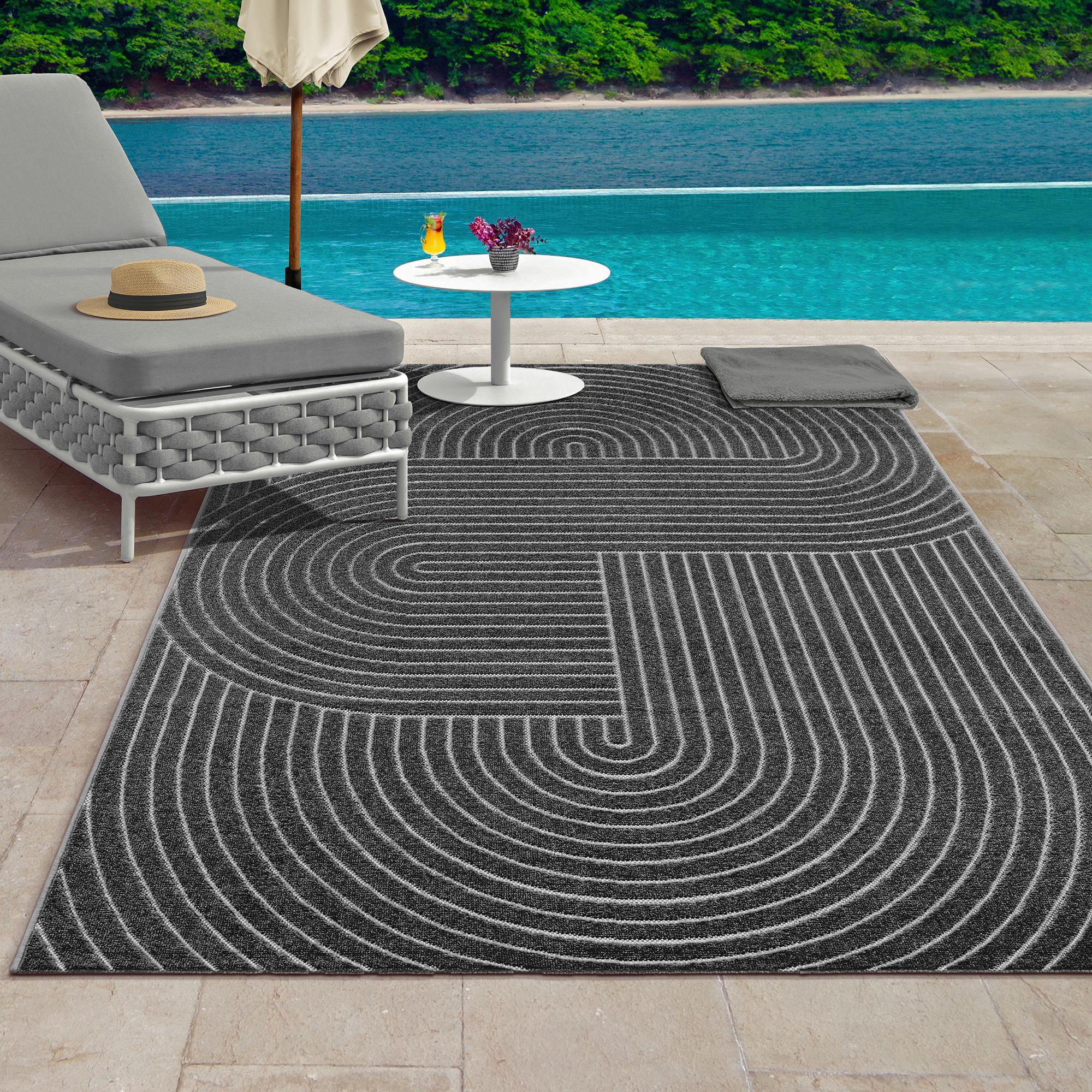 Outdoorteppich Tenerife Plus 200x280 cm - Anthrazit, KONVENTIONELL, Textil (200/280cm)