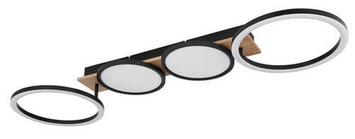 LED-Deckenleuchte 67282-38 - Dunkelbraun/Opal, Design, Holzwerkstoff/Kunststoff (108,5/30/11cm) - Globo