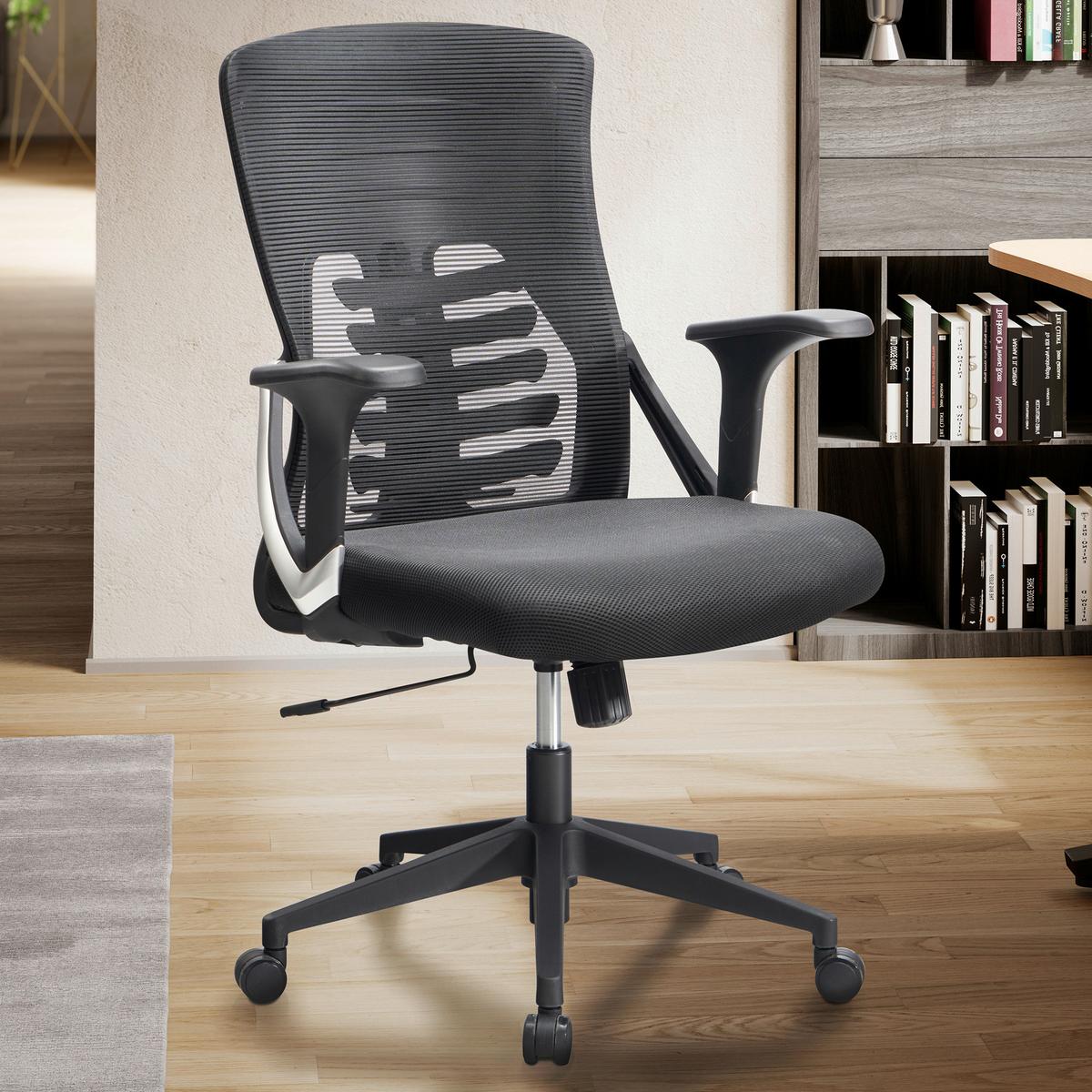 Drehstuhl Schwarz B: 65 cm - Schwarz, Design, Kunststoff/Textil (65/104/65cm) - MID.YOU