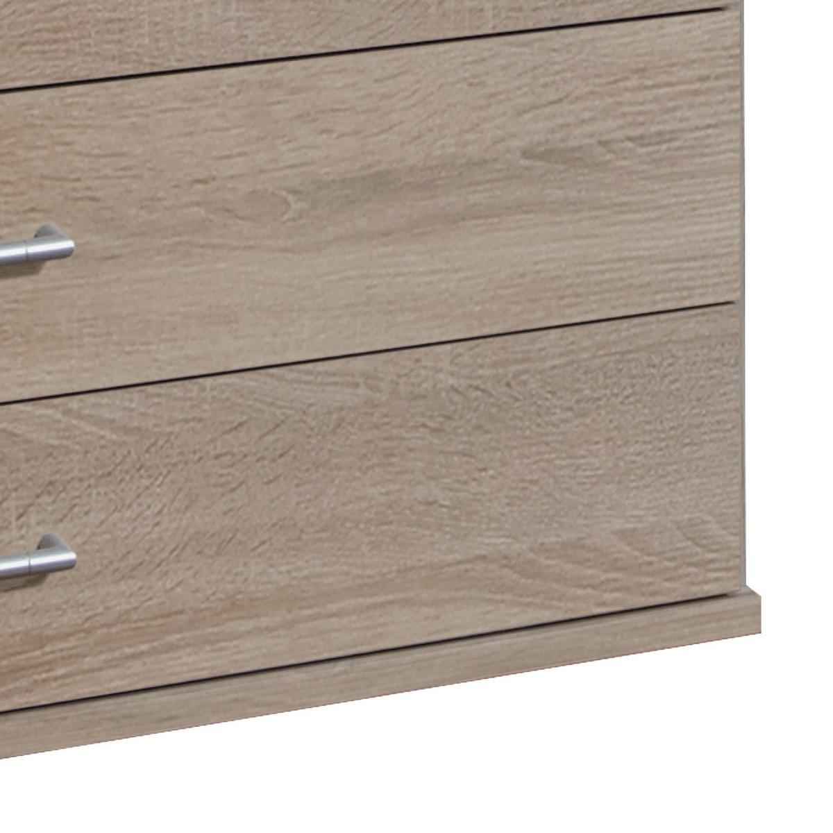 Komoda OSAKA šírka 91cm - farba duba/hliníková, Konventionell, kompozitné drevo/plast (91/106/40cm) - MID.YOU