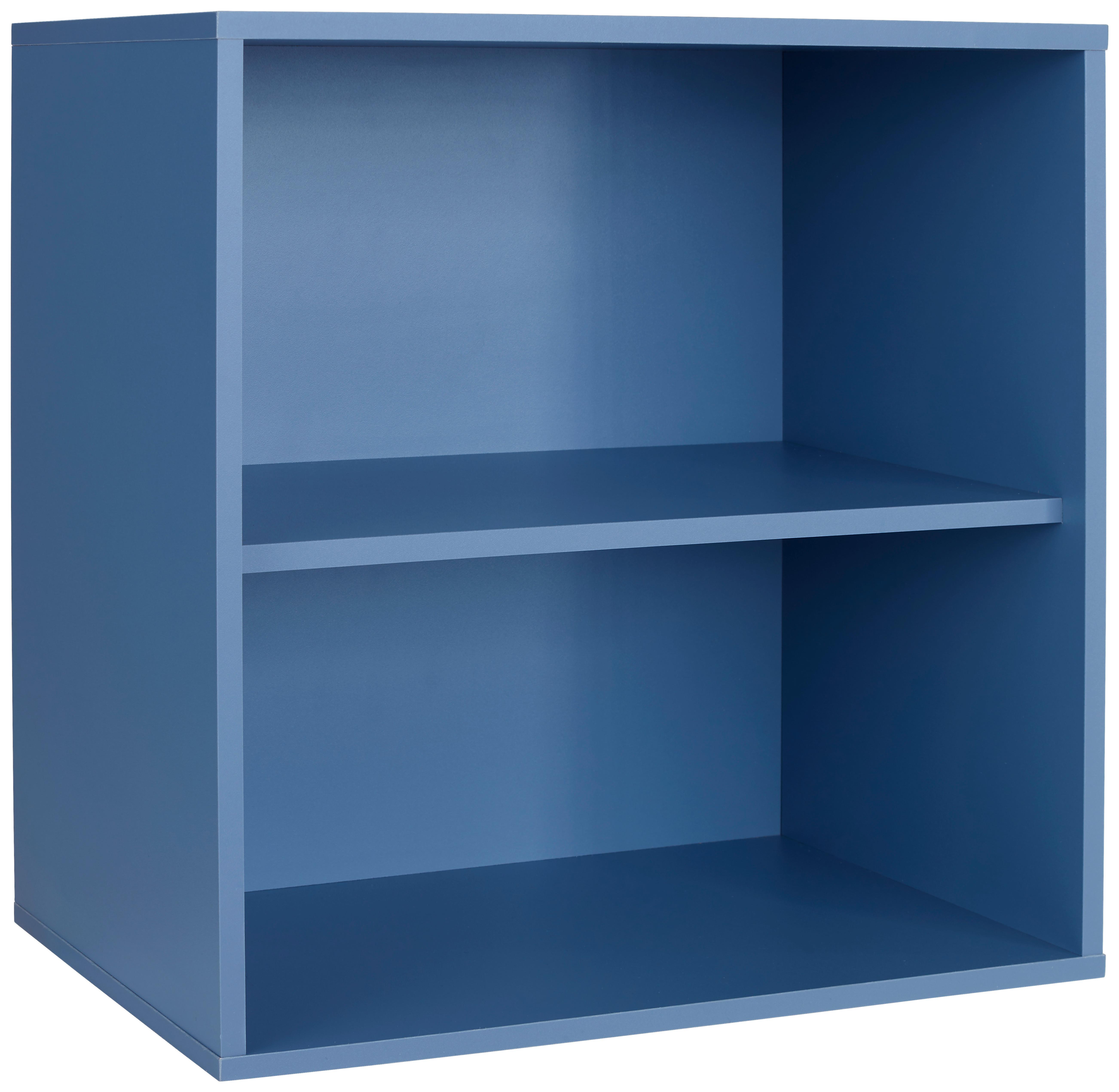 Polc Box - kék, Modern, faalapú anyag (46/46/25cm) - Ondega