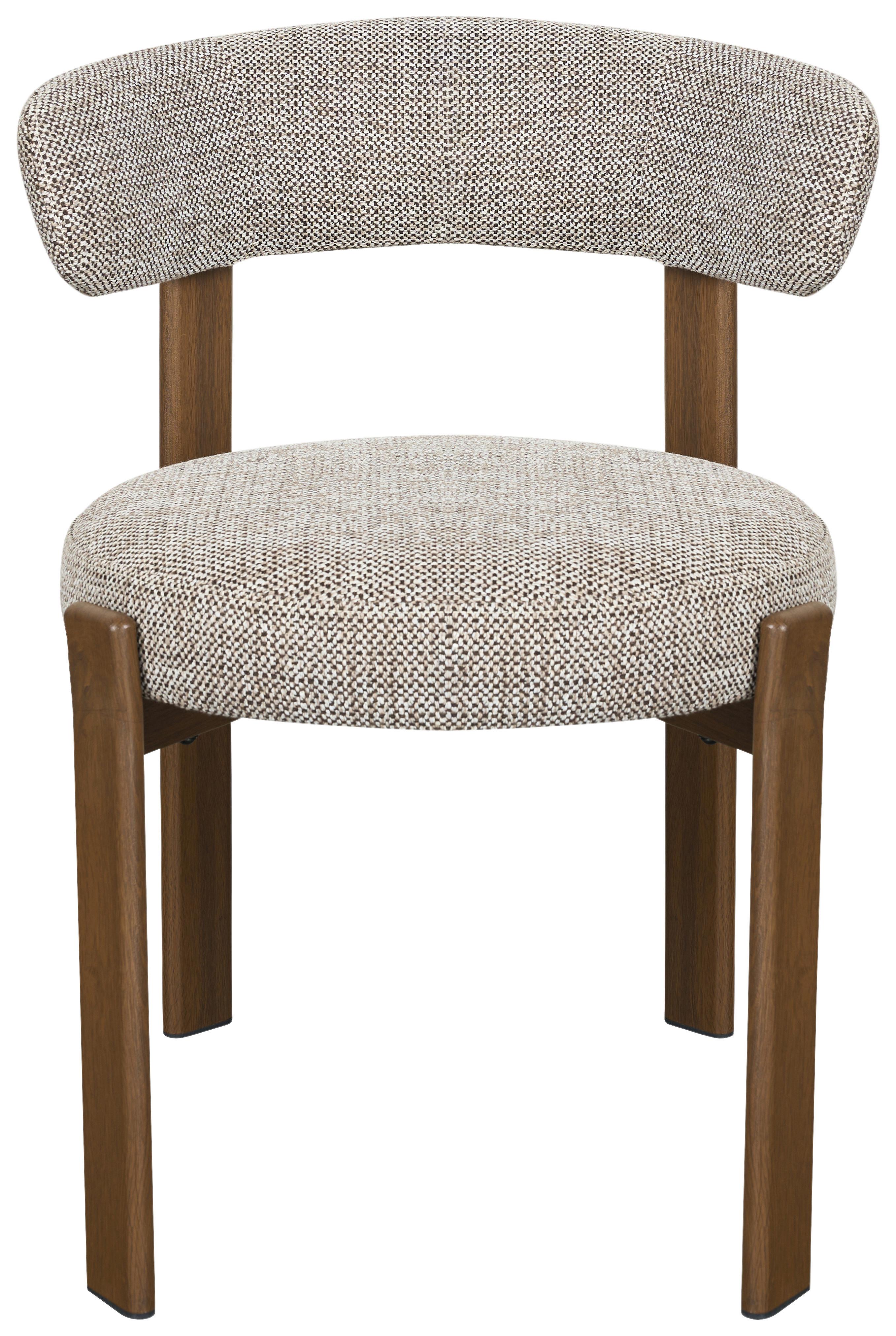 Stuhl Nantes Braun B: 55 cm - Walnussfarben/Braun, MODERN, Textil/Metall (55/75/56,5cm) - Livetastic