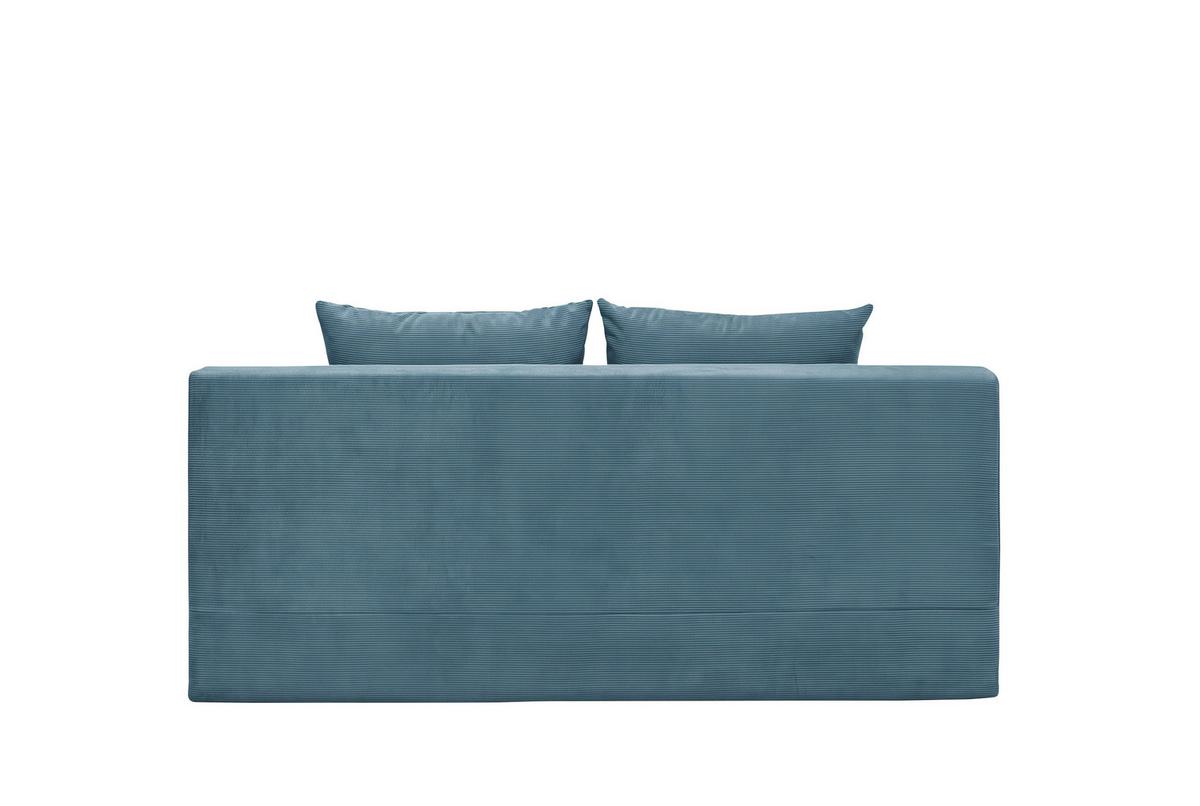 Boxspringová pohovka MONA LUX, azurově modrý manšestr - azurová modrá, Moderní, textil (208/100/106cm) - Mömax