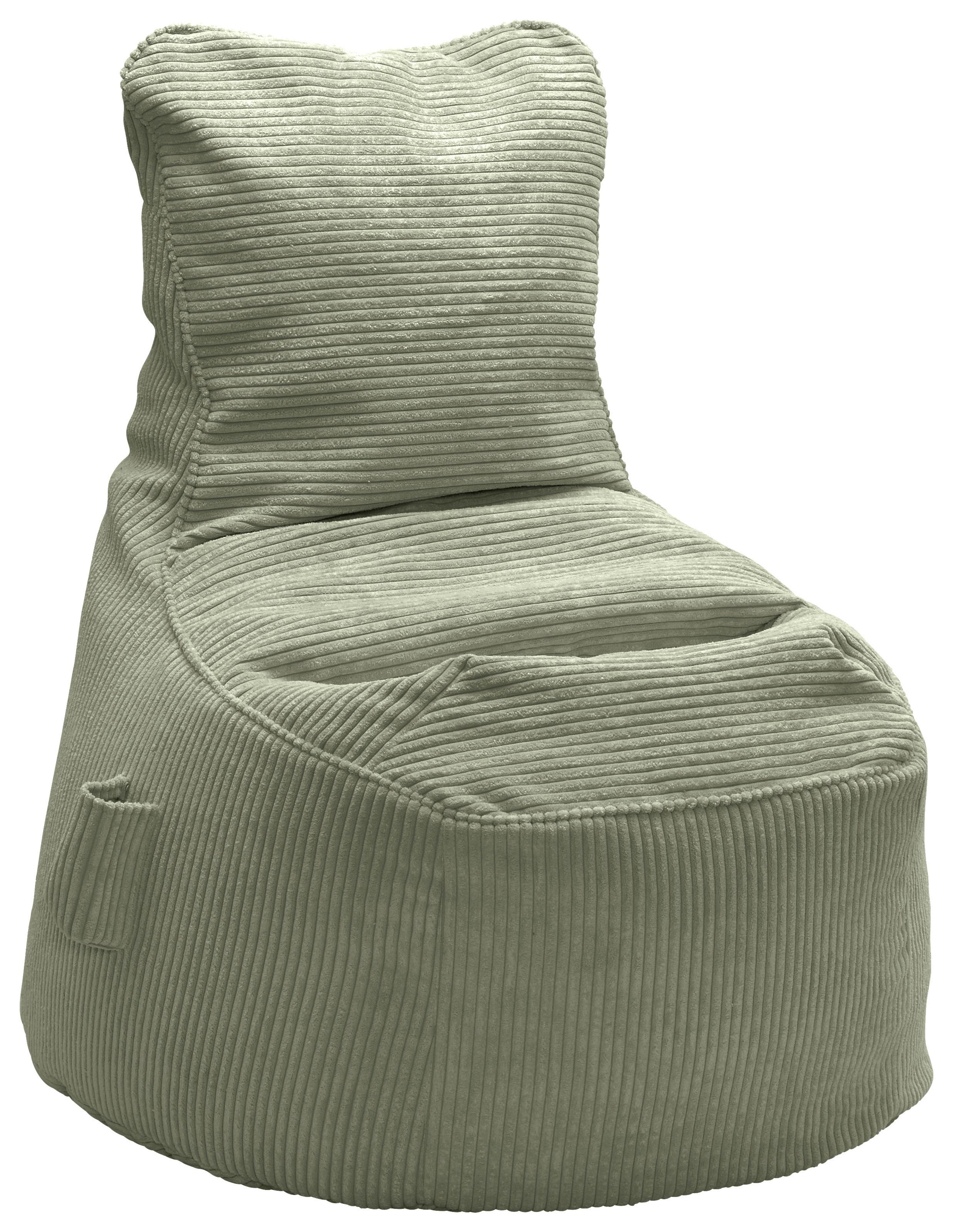 Sedací vak CORTONA CORD, olivově zelený manšestr - olivově zelená, Moderní, textil (85/100/85cm) - Mömax