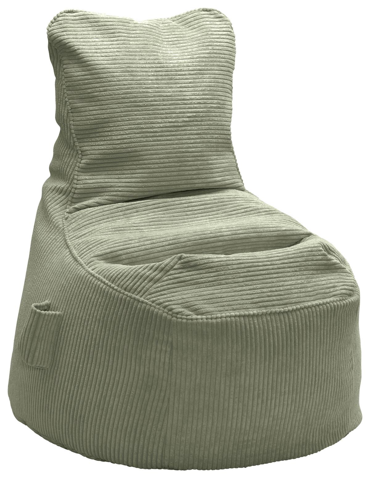 Sedací vak CORTONA CORD, olivově zelený manšestr - olivově zelená, Moderní, textil (85/100/85cm) - Mömax