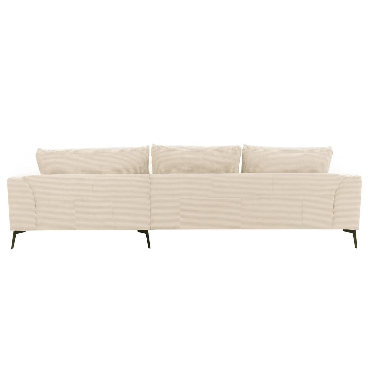 Ecksofa Berlin Cord Creme 313x172 cm - Creme/Schwarz, Design, Textil (313/172cm) - P & B