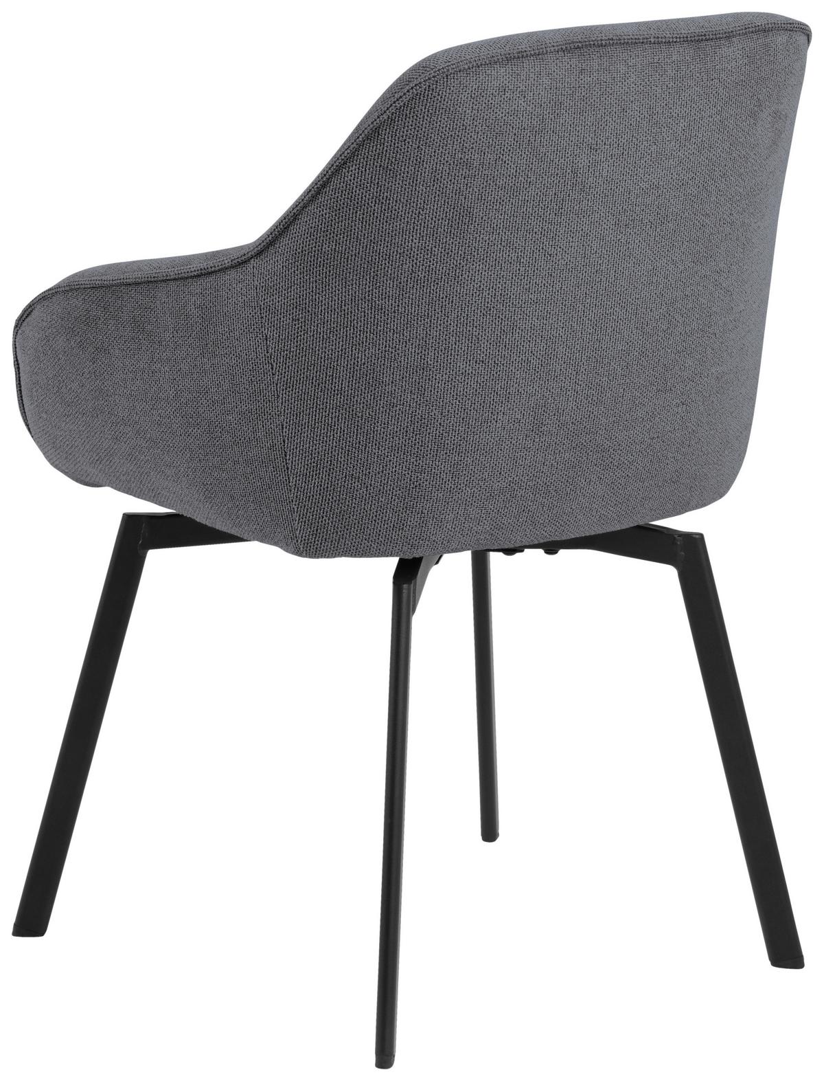 STOLIČKA S PODRÚČKAMI CLARA - čierna/sivá, Design, kov/textil (58,5/83,5/55,5cm) - MID.YOU