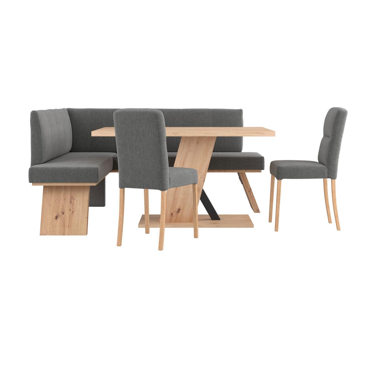 Eckbank Emma Ii - Eichefarben/Anthrazit, KONVENTIONELL, Holzwerkstoff/Textil (150/185cm)