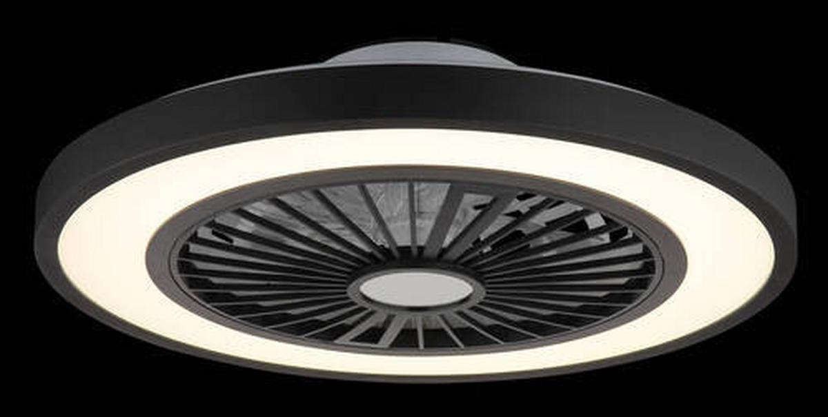 Mennyezeti Ventilátor 03653 - fekete/áttetsző, Konventionell, műanyag/fém (54/15,9cm) - Globo