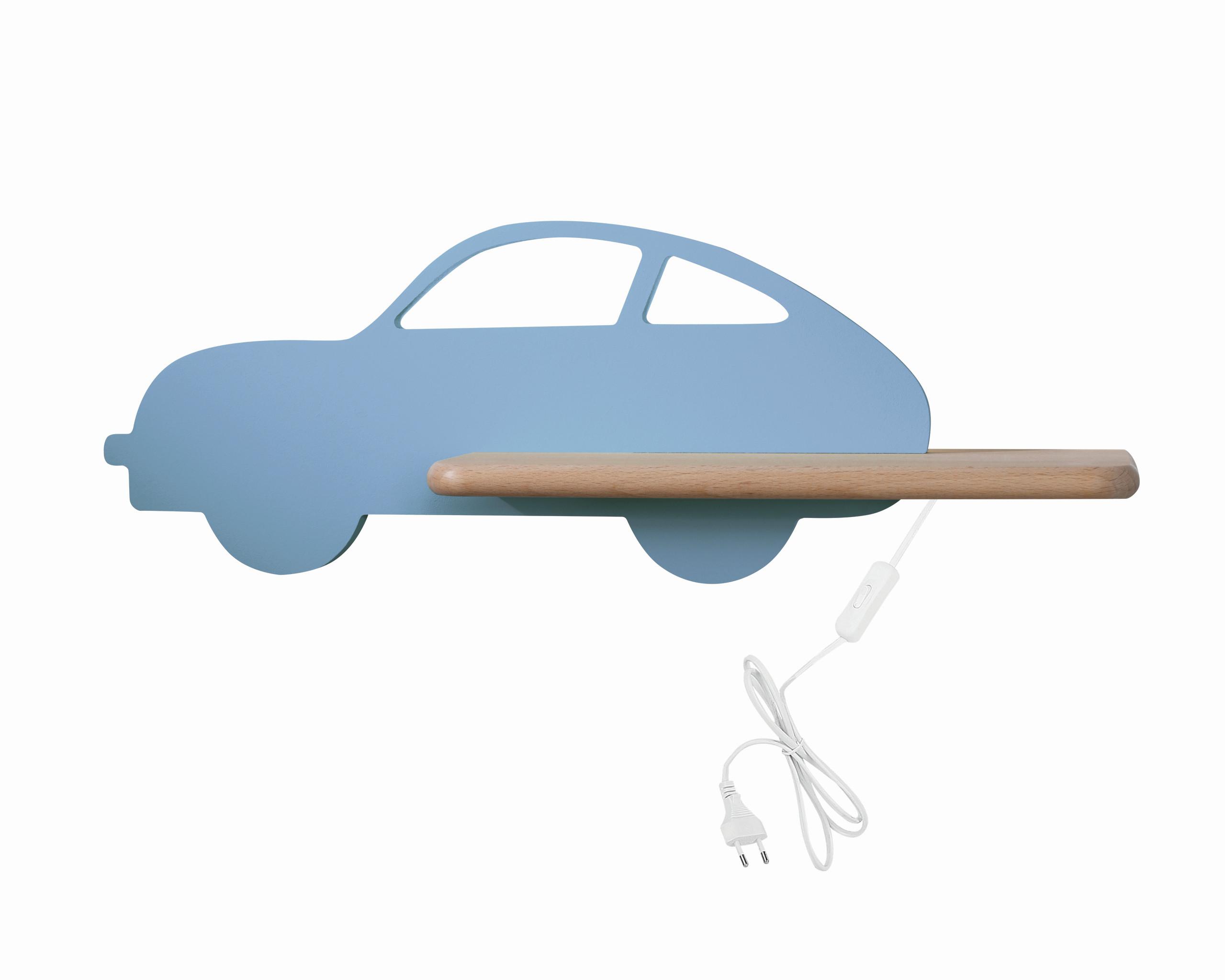 Kinderwandleuchte 21-85085 Car - Hellblau, Basics, Holz/Holzwerkstoff (43/12/15cm)