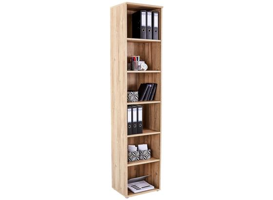 Regál Mindi - farby dubu, Moderný, kov/kompozitné drevo (50,8/219,9/34,1cm) Regál Mindi - farby dubu, Moderný, kov/kompozitné drevo (50,8/219,9/34,1cm)
