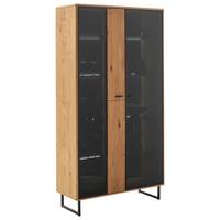Vitrine Arezzo Wildeiche/Anthrazit B: 100 cm - Wildeiche/Anthrazit, Design, Glas/Holz (100/186/37cm) - MID.YOU