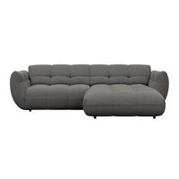 Ecksofa Panda Chenille grau, 280x178cm - Schwarz/Grau, Trend, Textil (280/178cm)