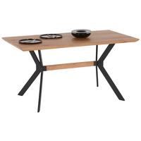 Étkezőasztal Rupert - tölgyfa színű/fekete, Modern, faalapú anyag/fém (150/76/90cm) - Best Price