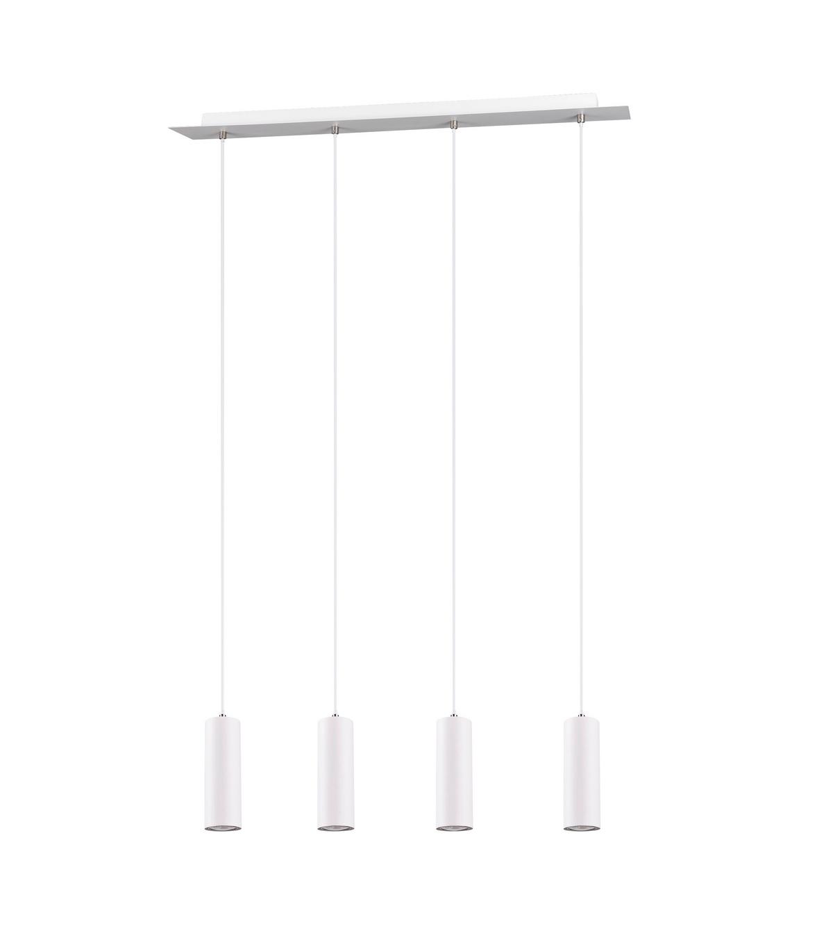 Hängeleuchte Marley H: 150 cm 4-Flammig höhenverstellbar - Weiß, Design, Metall (75/150/9cm) - Trio Leuchten