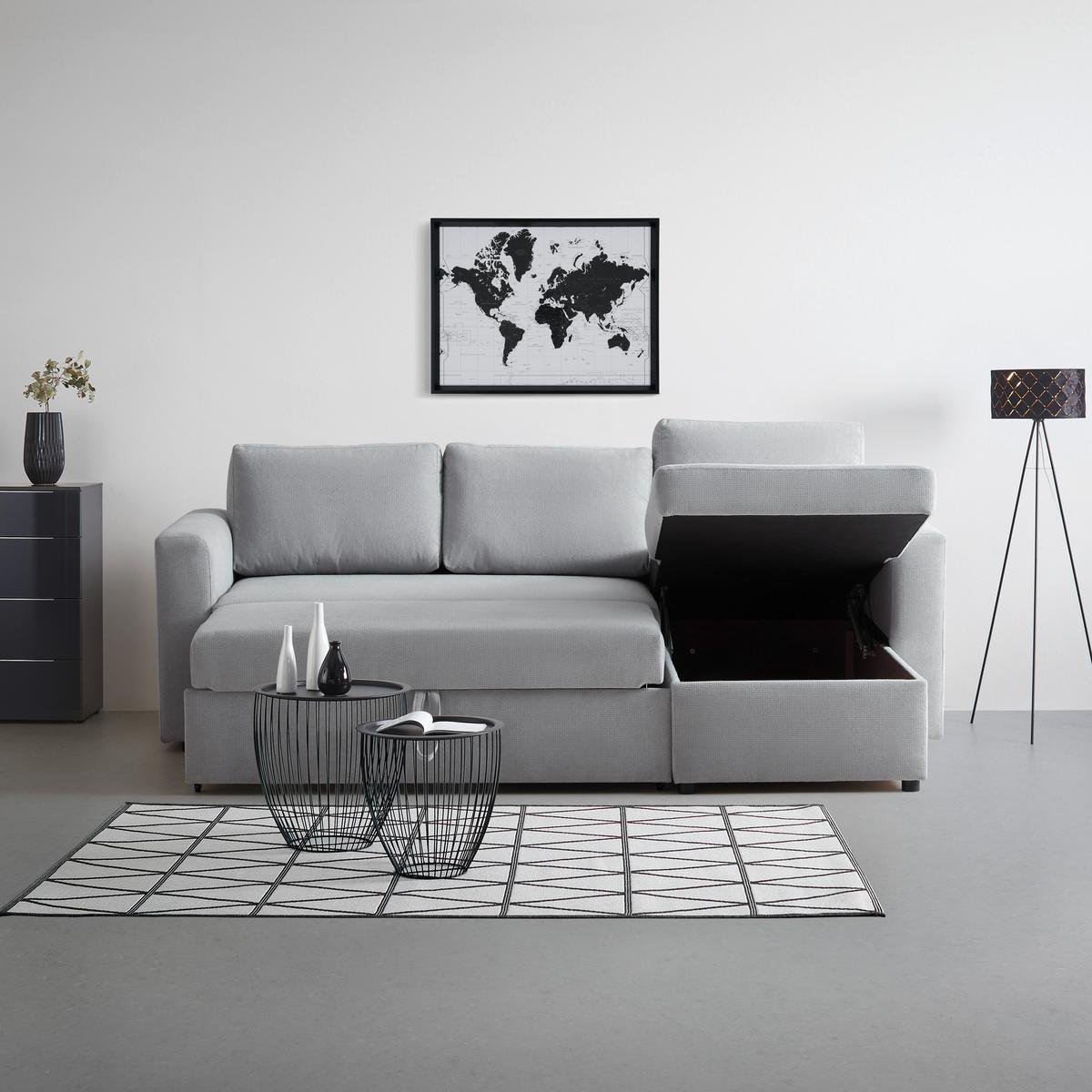 Rohová sedačka VIKTOR, oboustranná, světle šedý velur - šedá/černá, Moderní, textil/plast (230/86/156cm) - Based