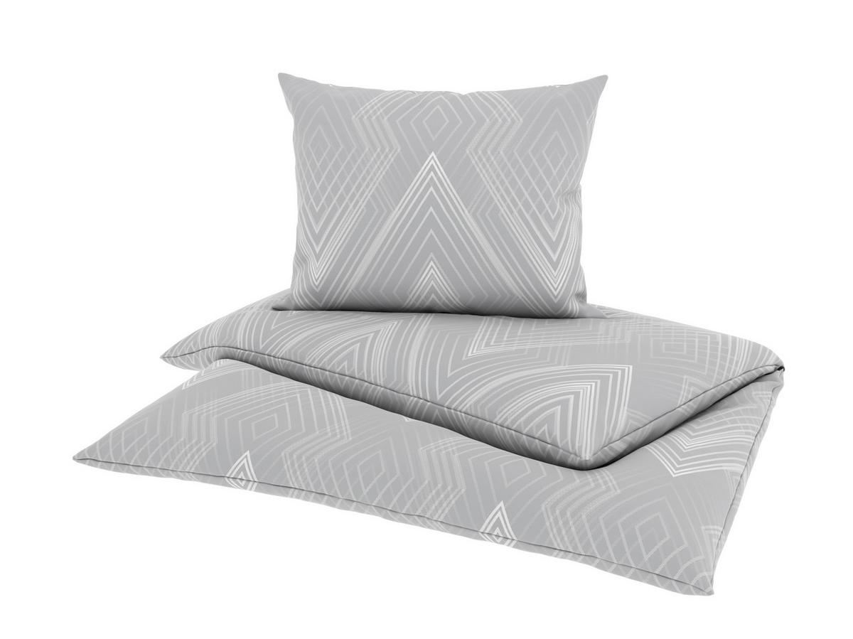 Bettwäsche Irina - Silberfarben/Weiß, MODERN, Textil - Luca Bessoni