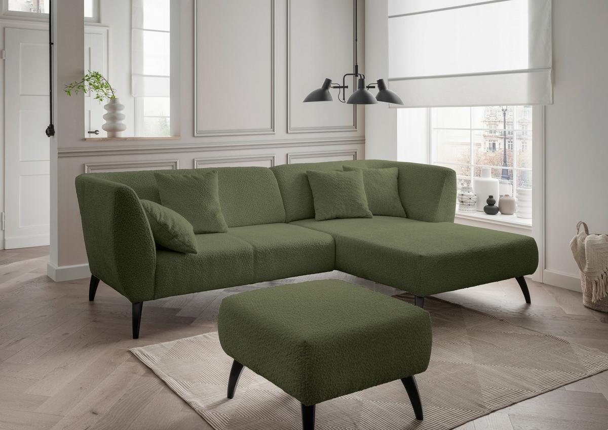 Hocker Colori Dunkelgrün B: 66 Cm - Dunkelgrün/Schwarz, MODERN, Holz/Textil (66/44/66cm) - MID.YOU