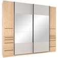 Schwebetürenschrank + Spiegel B: 274cm Ondega Eiche Dekor - Eichefarben, KONVENTIONELL, Holzwerkstoff (274/242,2/61cm) - Ondega