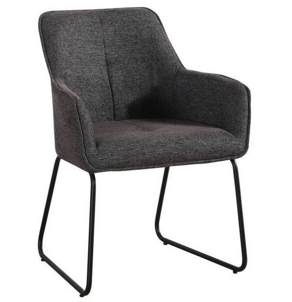 Stuhl mit Samt-Bezug im eleganten Dunkelgrau