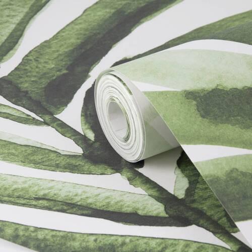 Fototapete Tropischer Farn - Weiß/Grün, Basics, Papier/Kunststoff (200/280cm)