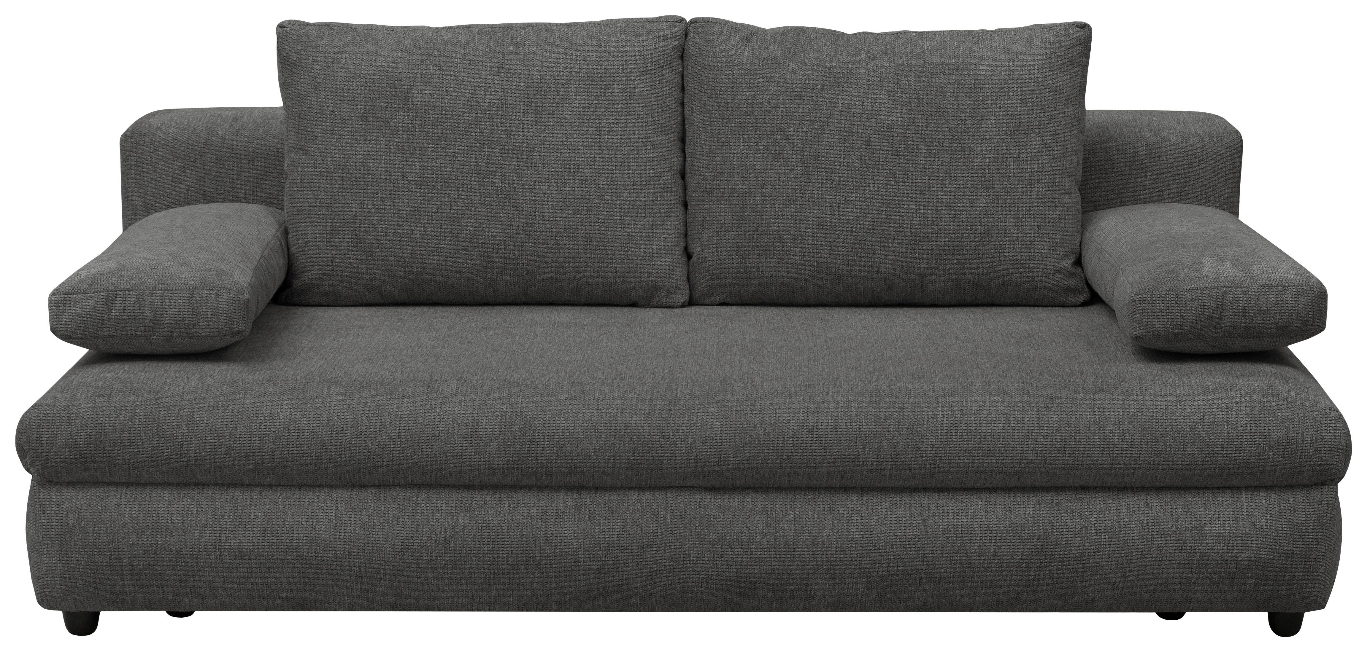 Schlafsofa Olso Dunkelgrau, Lf: 200x140 Cm - Dunkelgrau/Schwarz, Trend, Holz/Kunststoff (205/72/100cm)