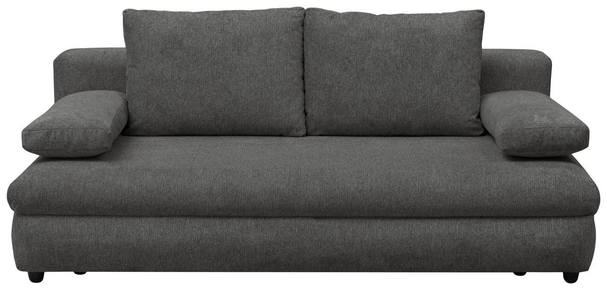 Schlafsofa Olso Dunkelgrau, Lf: 200x140 Cm - Dunkelgrau/Schwarz, Trend, Holz/Kunststoff (205/72/100cm)