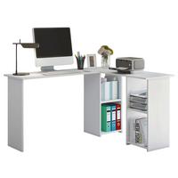 Eckschreibtisch Mit Stauraum B 136cm H 73cm Lusias, Weiß - Weiß, Basics, Holzwerkstoff (112/136/73cm) - MID.YOU