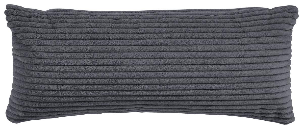 Ecksofa mit Zierkissen Pearl Graphitfarben 303x193 cm - Schwarz/Graphitfarben, Design, Textil (303/196cm) - Livetastic