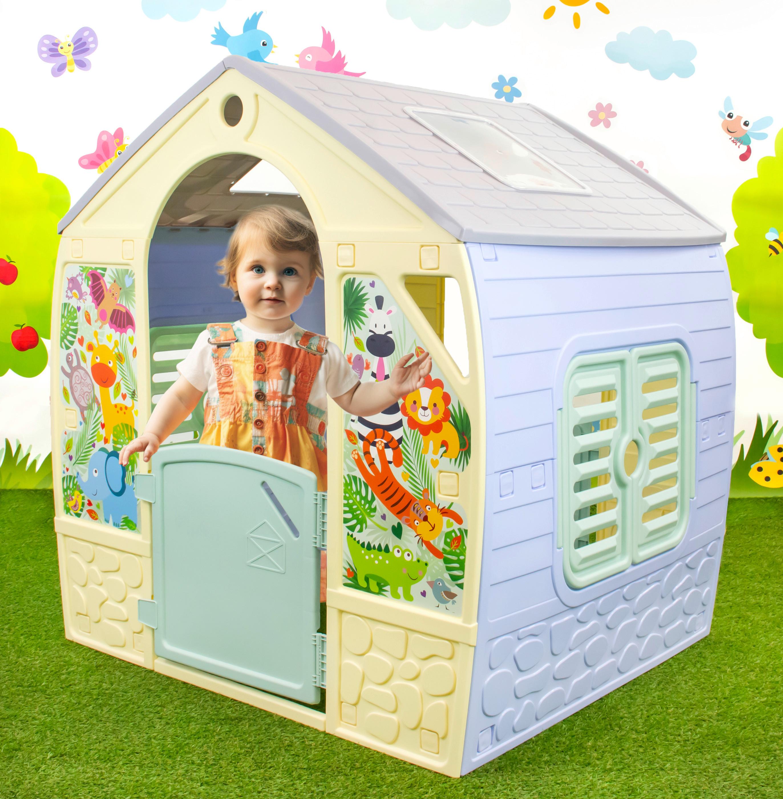 Hrací domeček HAPPY HOUSE, 102/108/88cm - vícebarevná, Konvenční, plast (102/108/88cm)