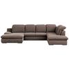 Wohnlandschaft Isona Taupe Chenille - Taupe/Chromfarben, Design, Textil (165/353/212cm) - Livetastic