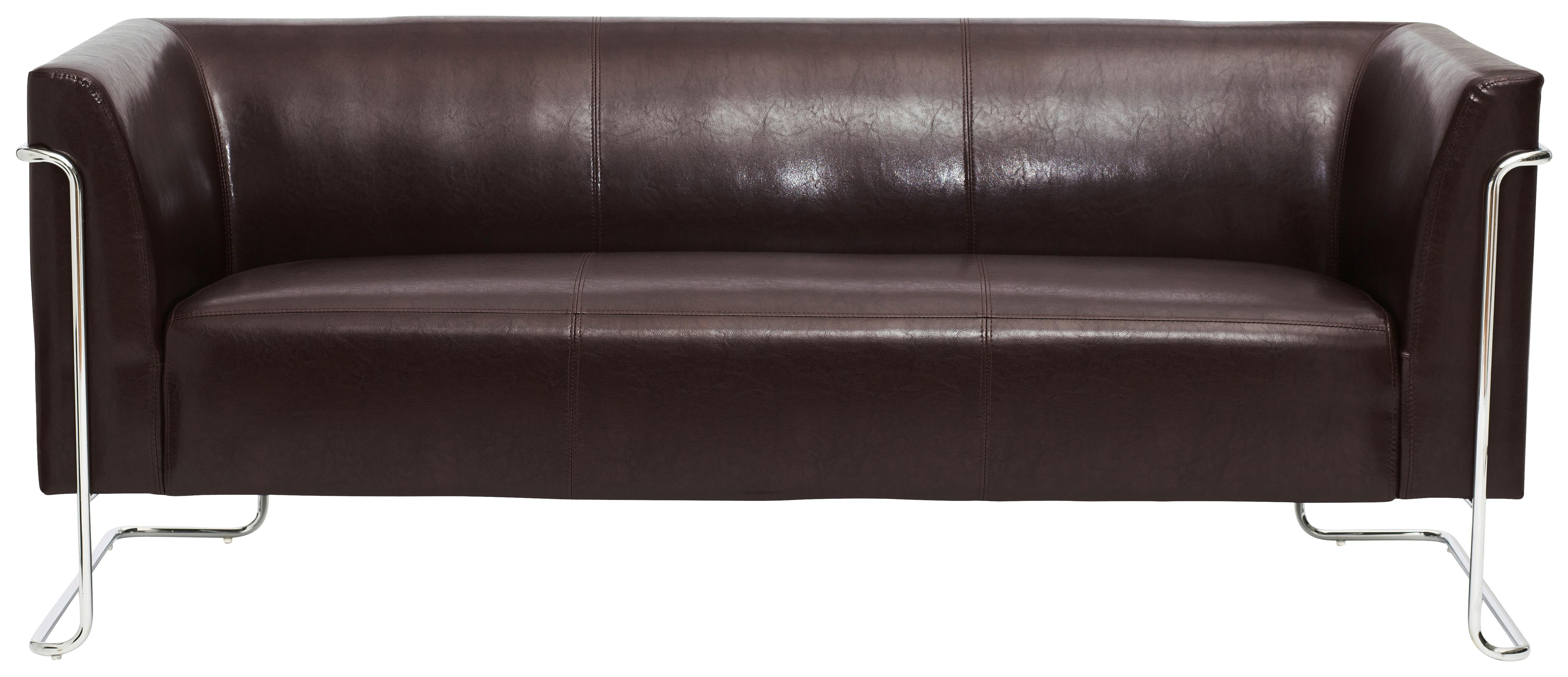 3-sitzer-sofa Curacao Dunkelbraun - Dunkelbraun/Silberfarben, MODERN, Textil (179/71/74cm) - MID.YOU