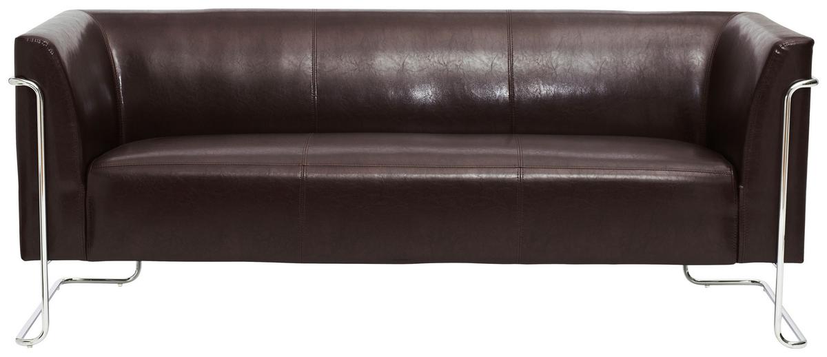 3-sitzer-sofa Curacao Dunkelbraun - Dunkelbraun/Silberfarben, MODERN, Textil (179/71/74cm) - MID.YOU