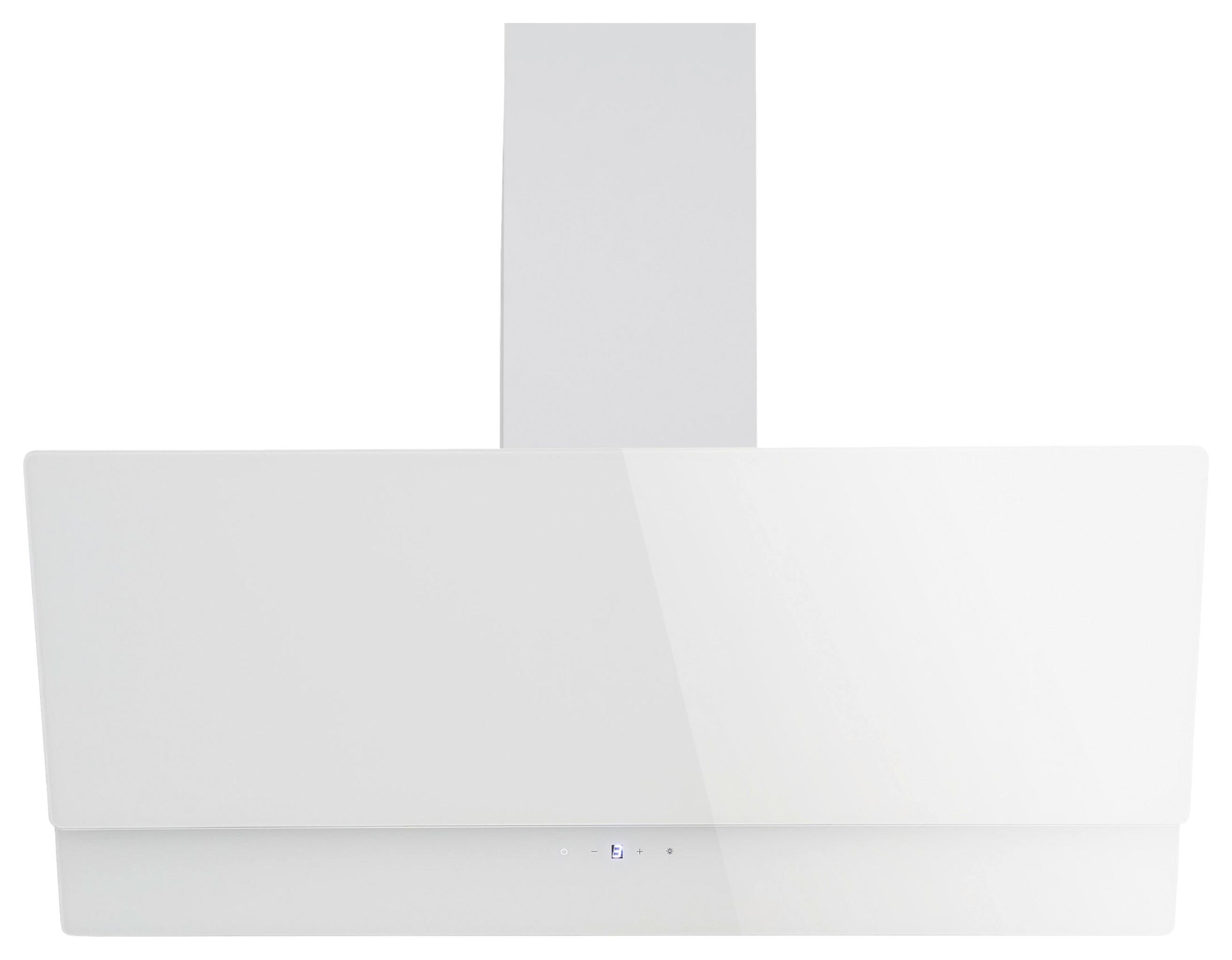 Kopffreihaube Respekta Nika Stahl/glas Weiß B: 89,5 Cm Led - Weiß, Trend, Glas/Metall (89,5/34,5-109,5/38,5cm) - Respekta