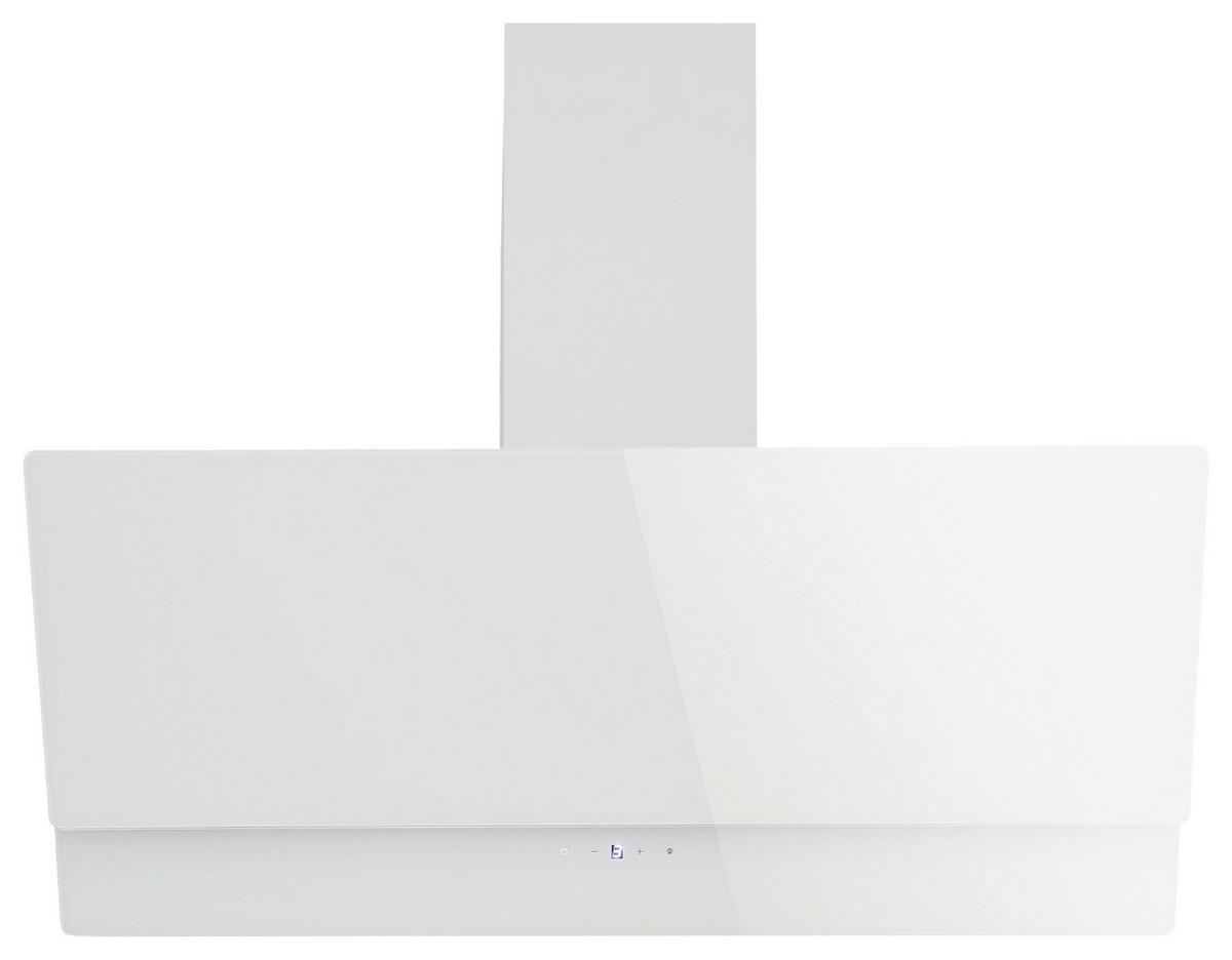 Kopffreihaube Respekta Nika Stahl/glas Weiß B: 89,5 Cm Led - Weiß, Trend, Glas/Metall (89,5/34,5-109,5/38,5cm) - Respekta