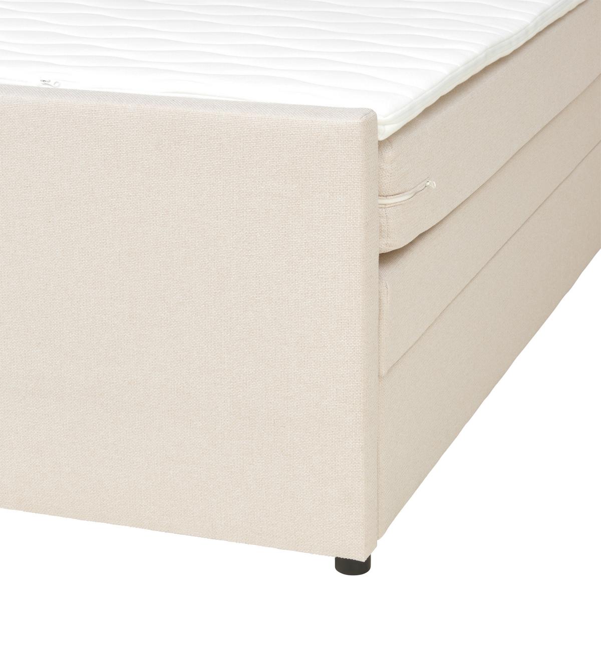 Boxspringbett Mit Bettkasten Nida 120x200 Cm Creme - Creme/Schwarz, MODERN, Holz/Textil (120/200cm) - MID.YOU