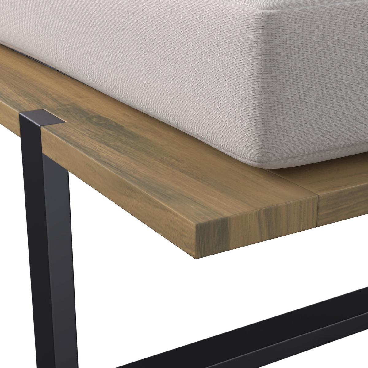 ZAHRADNÍ LEHÁTKO EVA - černá/krémová, Moderní, kov/dřevo (220/90/95cm) - Bessagi Garden