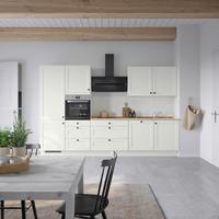 Kuchynská linka 330 cm, biela/dekor dub Sierra - čierna/biela, Modern, kov/kompozitné drevo (330cm) - Nobilia