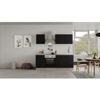 Küchenblock Capri Eiche/Schwarz B: 210 cm - Eichefarben/Schwarz, MODERN, Holzwerkstoff (210cm) - FlexWell
