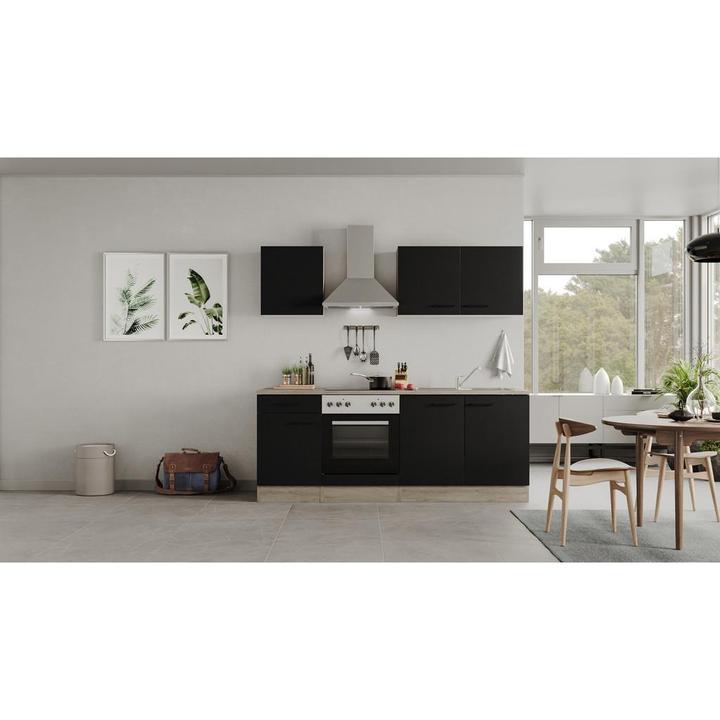 Küchenblock Capri Eiche/Schwarz B: 210 cm