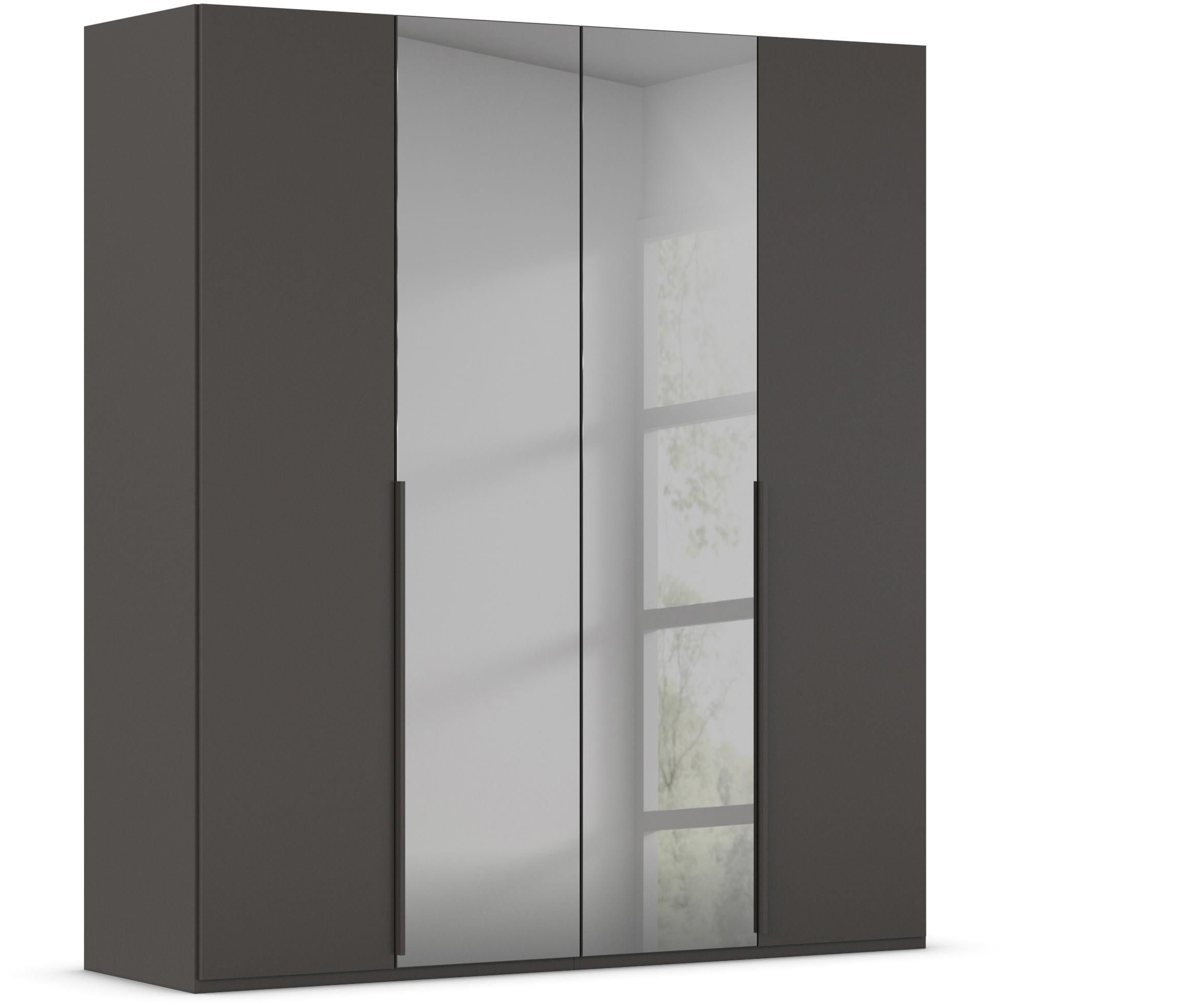 Drehtürenschrank Paola Graphitfarben/Grau - Graphitfarben/Grau, Trend, Glas/Holzwerkstoff (201/223/61cm) - Rauch Möbel